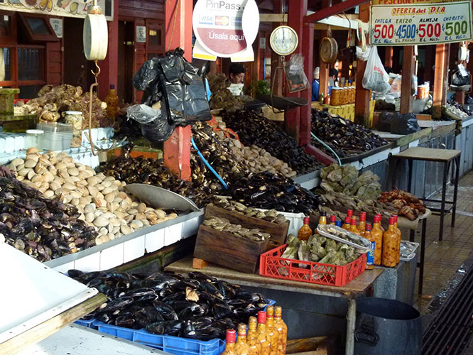 Порт Пуэрто-Монта (Чили) знаменит ремесленными мастерскими и уникальным рыбацким рынком Анхельмо (исп. Mercado Anhelmo), где всегда представлен богатейший ассортимент даров моря.